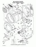 BULKHEAD PARTS Diagram and Parts List for YWED5700XL0  Whirlpool Dryer