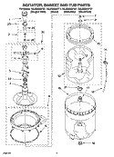 AGITATOR, BASKET AND TUB PARTS Diagram and Parts List for 7MLSQ8545PQ1  Whirlpool Washer