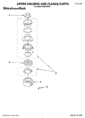 UPPER HOUSING AND FLANGE PARTS Diagram and Parts List for KCDC150K2  KitchenAid Food Waste Disposer