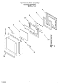 OVEN DOOR Diagram and Parts List for KEBS107DSS11  KitchenAid Wall Oven