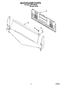 Part Location Diagram of 98013446 Whirlpool BACKGUARD