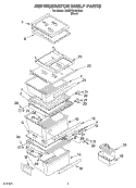 REFRIGERATOR SHELF Diagram and Parts List for 3XED7SHGKB00  Whirlpool Refrigerator