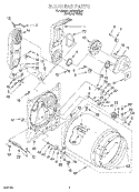 BULKHEAD Diagram and Parts List for LGR5848EQ4  Whirlpool Dryer