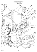 CABINET Diagram and Parts List for LGQ8000HQ1  Whirlpool Dryer