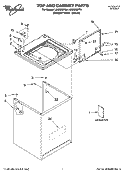 TOP AND CABINET PARTS Diagram and Parts List for LSQ9200PT4  Whirlpool Washer