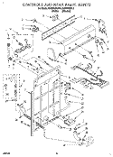 CONTROLS AND REAR PANEL Diagram and Parts List for RAB5133DL0  Roper Washer