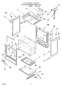 CHASSIS Diagram and Parts List for SF302BEGN1  Whirlpool Range