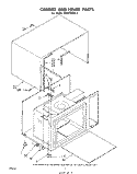 CABINET AND HINGE Diagram and Parts List for MW8100XL2  Whirlpool Microwave