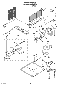 UNIT PARTS, OPTIONAL PARTS Diagram and Parts List for RT18AKXKQ06  Roper Refrigerator