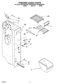 FREEZER LINER Diagram and Parts List for ED5CHQXKB01  Whirlpool Refrigerator