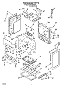 CHASSIS PARTS Diagram and Parts List for GS445LEMS5  Whirlpool Range