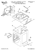 TOP AND CABINET Diagram and Parts List for LCR7244DQ3  Whirlpool Washer