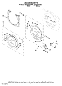 DOOR PARTS, OPTIONAL PARTS (NOT INCLUDED) Diagram and Parts List for 7MMGE9959TB0  Maytag Dryer