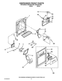 DISPENSER FRONT PARTS Diagram and Parts List for ED5VHEXVB07  Whirlpool Refrigerator