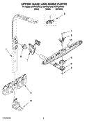 UPPER WASH AND RINSE PARTS Diagram and Parts List for KUDT03STSS3  KitchenAid Dishwasher
