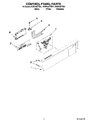 CONTROL PANEL PARTS Diagram and Parts List for KUDK03CTWH1  KitchenAid Dishwasher