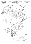 TOP AND CABINET, LITERATURE Diagram and Parts List for LCR5232HQ0  Whirlpool Washer