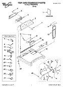 TOP AND CONSOLE PARTS Diagram and Parts List for WGD6200SW0  Whirlpool Dryer