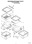 REFRIGERATOR SHELF PARTS Diagram and Parts List for GD5VVAXTY00  Whirlpool Refrigerator