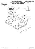 COOKTOP PARTS Diagram and Parts List for RF369LXPB0  Whirlpool Range