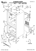 CABINET PARTS Diagram and Parts List for GX5SHDXTB00  Whirlpool Refrigerator
