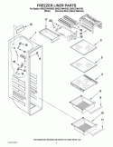 FREEZER LINER PARTS Diagram and Parts List for 6WSC21N4XD02  Whirlpool Refrigerator