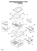 REFRIGERATOR SHELF PARTS Diagram and Parts List for KSSC42FMS01  KitchenAid Refrigerator