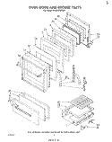 OVEN DOOR AND BROILER Diagram and Parts List for SF300PSPW0  Whirlpool Range