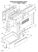 DOOR AND DRAWER Diagram and Parts List for KERC601HBT5  KitchenAid Range