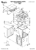 TOP AND CABINET PARTS Diagram and Parts List for WTW6400SW0  Whirlpool Washer