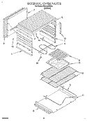 INTERNAL OVEN Diagram and Parts List for RF0100XRW9  Whirlpool Range