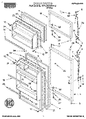 DOOR Diagram and Parts List for RT14EKRBW10  Roper Refrigerator