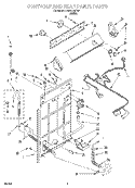 CONTROLS AND REAR PANEL Diagram and Parts List for LBR1121EW1  Whirlpool Washer