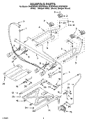 MANIFOLD Diagram and Parts List for SF357PEKW0  Whirlpool Range