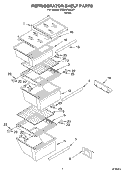 REFRIGERATOR SHELF Diagram and Parts List for SS25AFXKQ01  Whirlpool Refrigerator
