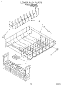 LOWER RACK Diagram and Parts List for KUDA23SY2  KitchenAid Dishwasher