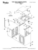 TOP AND CABINET PARTS Diagram and Parts List for 7MWTW1711YM1  Whirlpool Washer