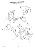 DISPENSER FRONT PARTS Diagram and Parts List for BRS70ZRANA02  Whirlpool Refrigerator