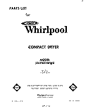 SECTION Diagram and Parts List for LE4930XMW0  Whirlpool Dryer