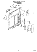 INNER DOOR Diagram and Parts List for DU840CWDB0  Whirlpool Dishwasher