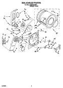 BULKHEAD PARTS, OPTIONAL PARTS (NOT INCLUDED) Diagram and Parts List for REX6634RQ1  Roper Dryer