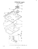 COOK TOP Diagram and Parts List for RJE363PP1  Whirlpool Range
