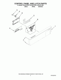 CONTROL PANEL AND LATCH PARTS Diagram and Parts List for KUDL40CVBL4  KitchenAid Dishwasher