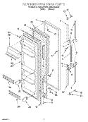 REFRIGERATOR DOOR Diagram and Parts List for RS20AQXFW00  Roper Refrigerator