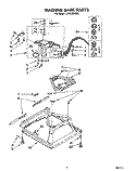 MACHINE BASE Diagram and Parts List for LSV6233AW0  Whirlpool Washer