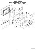 DOOR PARTS Diagram and Parts List for GW399LXUB0  Whirlpool Range