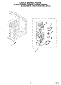 LATCH BOARD PARTS Diagram and Parts List for GT4185SKS0  Whirlpool Microwave