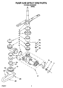 PUMP AND SPRAY ARM PARTS Diagram and Parts List for IUD4000RQ2  Whirlpool Dishwasher