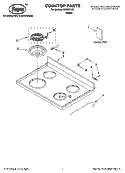 COOKTOP PARTS Diagram and Parts List for RME30100  Roper Range