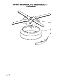 LOWER WASHARM AND STRAINER Diagram and Parts List for KUDI220T5  KitchenAid Dishwasher